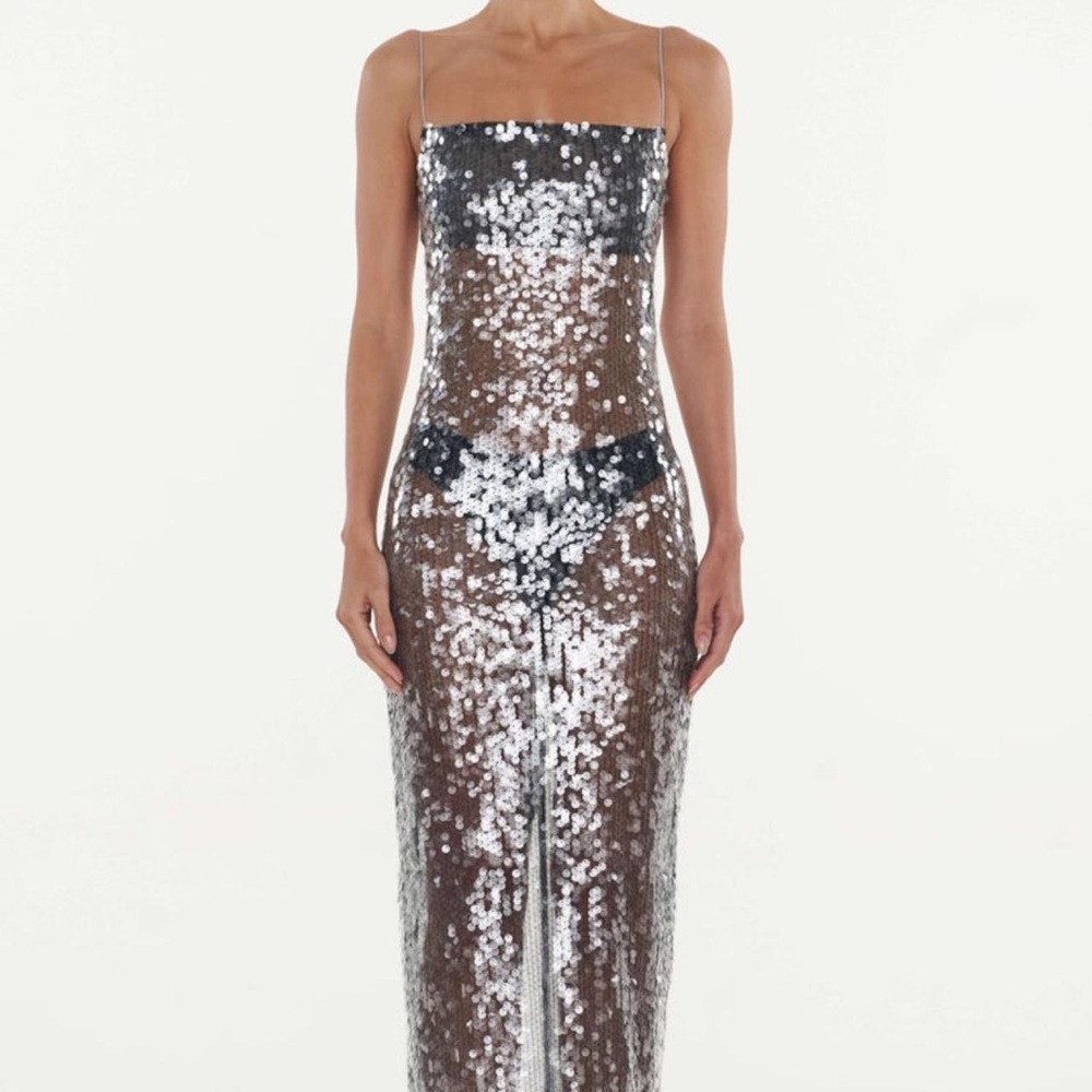 Rat & Boa Metallic Sequin Sheer Dress - Picture 7 of 10